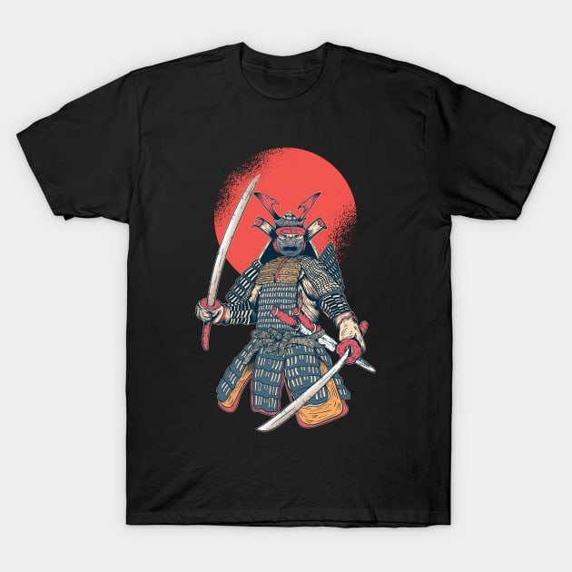 Retro Vintage Japanese Samurai Warrior T-Shirt by StudioGJ